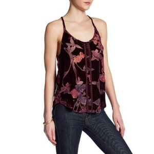 Anama Anthropologie Burnout Velvet  Tank Top Blouse Women XS